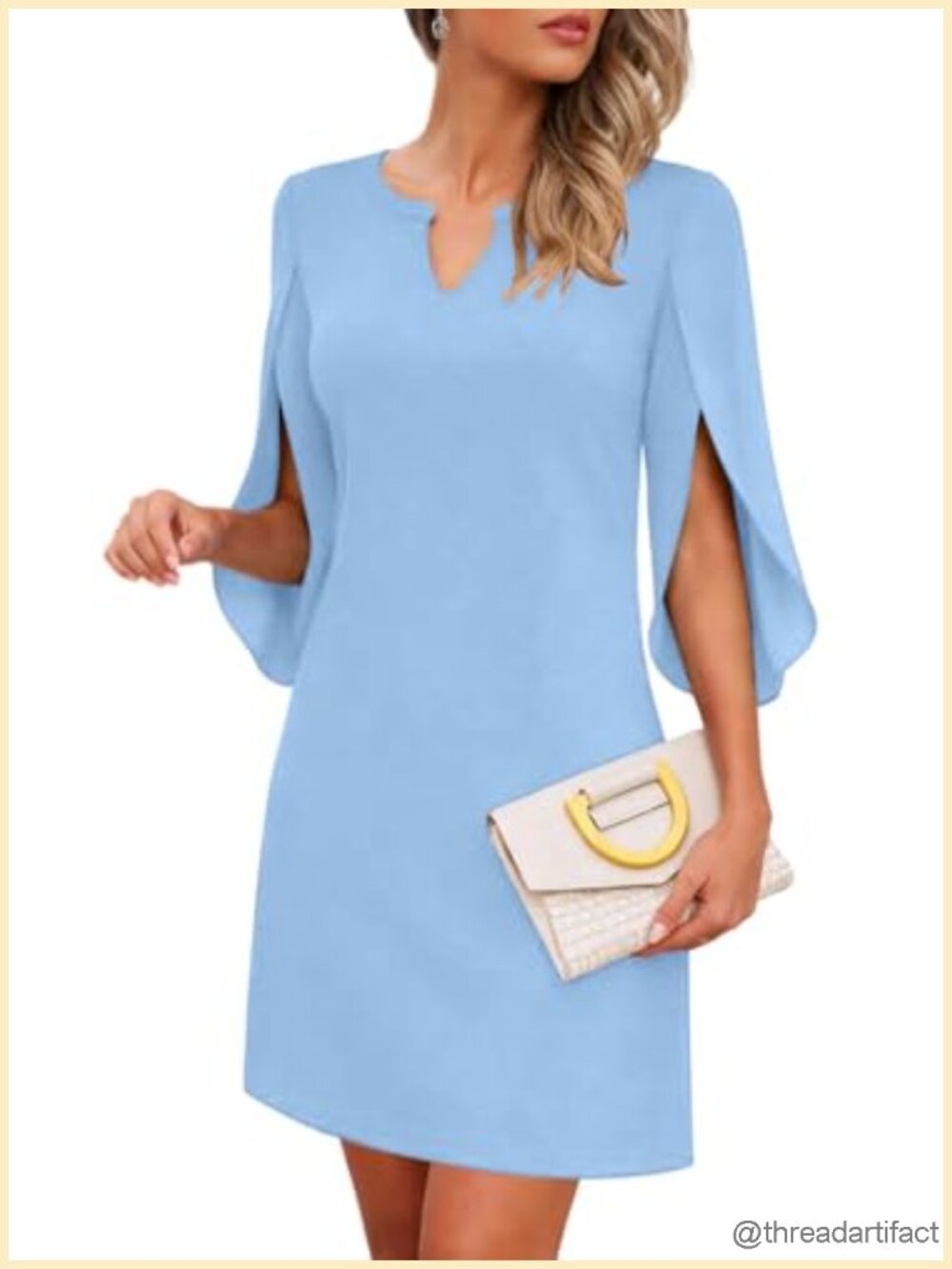 Chiffon Flutter Sleeve V-Neck Cocktail Dress A-Line